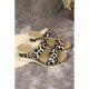 Leopard Wedge Sandal Slippers