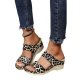 Leopard Wedge Sandal Slippers