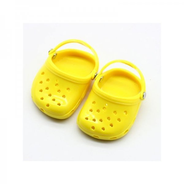 3 Pairs  18 Inch Doll Hole Shoes Summer Beach Sandals Slippers(Yellow)