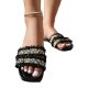 Black Lace het Square Toe Slippers